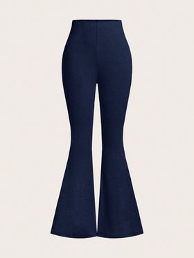 SHEIN EZwear بدلة بناطيل واسعة بقصة رفيعة خصر عالي لون أزرق نافي، رمادي، أسود، 3 قطع/طقم, خريف/شتاء