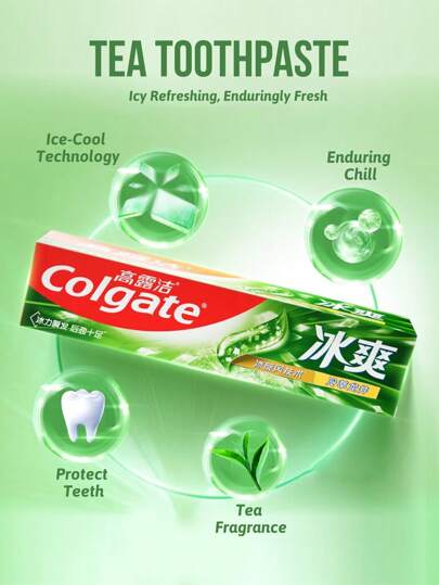 colgate 4 قطع، معجون أسنان بتأثير الثلج، برائحة الشاي، منعش للأنفاس، بتبريد حاد، مضاد للتسوس، يقوي الأسنان، (480 جرام/16.93 أونصة)