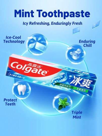 colgate 4 قطع ، معجون أسنان توت بنكهة النعناع الثلاثي ، منعش للأنفاس ، برودة قوية ، مضاد للتسوس ، يعزز الأسنان ، (480 جرام / 16.93 أونصة)