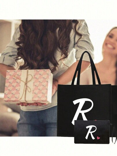 حقيبة يد لينية مطبوعة عليها الحروف الإنجليزية "THE WORK BAG"، حقيبة تسوق باللونين الأسود والخاكي، هدية شكر للمعلمين، حقيبة تسوق كبيرة السعة من الكتان للنساء، أفضل هدايا للمعلمين في عيد الميلاد
