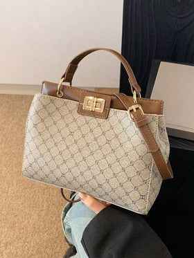 حقيبة تسوق مستوحاة من الطراز القديم مطبوعة حسب الطلب، مقاومة للخدش للنساء، هدية مثالية للعطلات والأمهات متوسطات العمر، سعة كبيرة تلبي احتياجات السفر والتسوق اليومية، يمكن ارتداؤها على الكتف أو حملها باليد