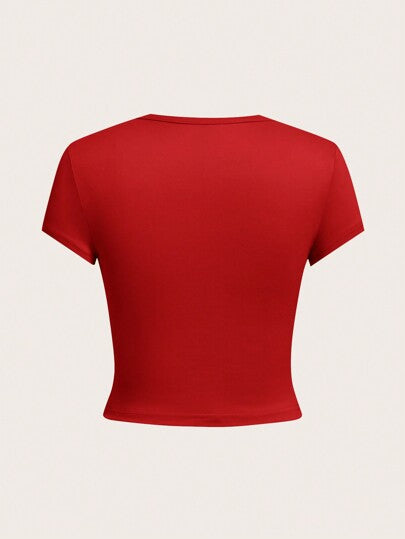 EZwear حزمة 4قطع تيشيرت نسائي مضبوط بأكمام قصيرة وياقة مستديرة للصيف