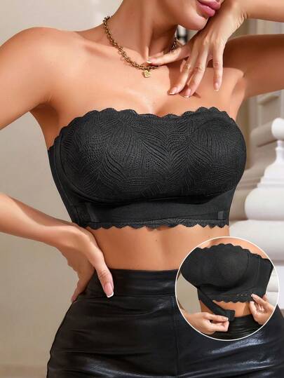 Miss Vinta قطعة واحدة حمالة صدر سلكية مزينة بالدانتيل، تصميم البطانة مع أزرار جانبية لسيدات الملابس الداخلية