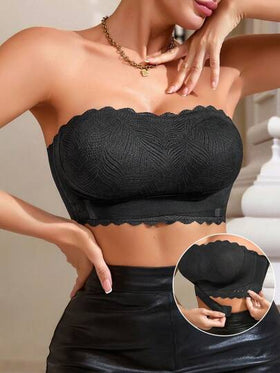 Miss Vinta قطعة واحدة حمالة صدر سلكية مزينة بالدانتيل، تصميم البطانة مع أزرار جانبية لسيدات الملابس الداخلية