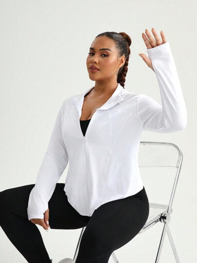Sport Studio معطف رياضة لياقة بدنية كاجوال طويل الأكمام مقاسات كبيرة جديد