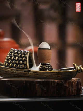 1 قطعة ، حامل بخور ، موقد بخور ، صلب ميني ، قارب صغير ، قارب صيد إبداعي ، ملحقات طقم الشاي ، بخور عكسي التدفق ، زخارف المكتب