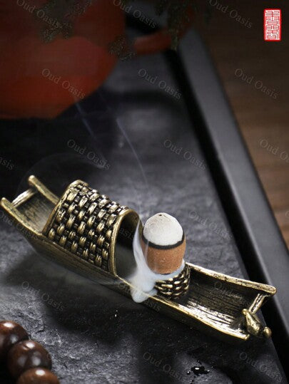 1 قطعة ، حامل بخور ، موقد بخور ، صلب ميني ، قارب صغير ، قارب صيد إبداعي ، ملحقات طقم الشاي ، بخور عكسي التدفق ، زخارف المكتب