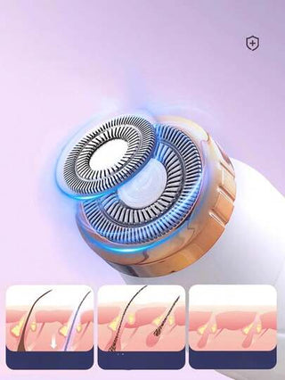 آلة إزالة الشعر الكهربائية القابلة لإعادة الشحن للوجه والأرجل والمنطقة الحساسة، ماكينة حلاقة بدون سلك للنساء