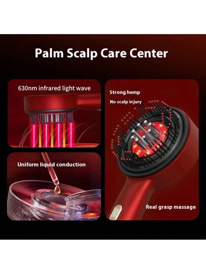 Hailicare مشط تدليك فروة الرأس الكهربائي، مشط العناية بالشعر بضوء أحمر، متوفر ثلاثة أوضاع، شحن من منفذ نوع-سي