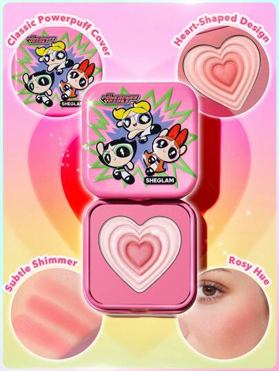 The Powerpuff Girls X SHEGLAM أحمر خدود لامع Tough Love-Utonium Powder Blush Powder بودرة خدود ناعمة بلون الهالوين صبغة طبيعية غير دهنية قابلة للمزج مكياج الوجه عيد الأب التخرج عيد الميلاد العطلة الربيع الصيف Y2K فاخر أزياء مكياج مستحضرات التجميل...