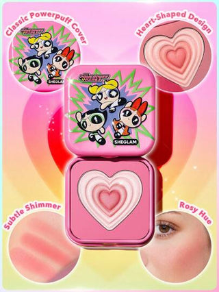 The Powerpuff Girls X SHEGLAM أحمر خدود لامع Tough Love-Utonium Powder Blush Powder بودرة خدود ناعمة بلون الهالوين صبغة طبيعية غير دهنية قابلة للمزج مكياج الوجه عيد الأب التخرج عيد الميلاد العطلة الربيع الصيف Y2K فاخر أزياء مكياج مستحضرات التجميل...