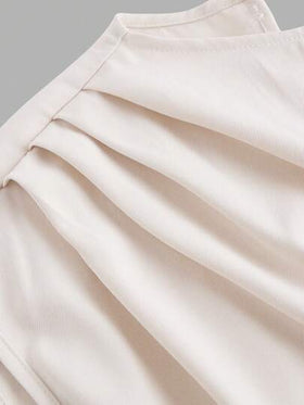 SHEIN MOD جمبسوت قصيرة ذات رقبة عالية وجيب بلون واحد مع حزام