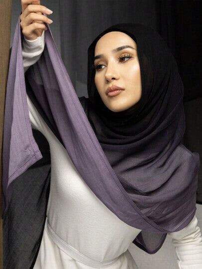 1 قطعة وشاح للنساء متعدد الألوان بتدرج ألوان، من قماش موديال ناعم، وشاح أنيق متعدد الاستخدامات، مناسب للتجمعات اليومية في مناسبات متعددة، وشاحات، طرحات قطنية