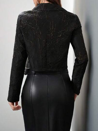 Modelyn جاكيت كاجوال طويلة الأكمام مع أزرار وياقة منحرفة للنساء