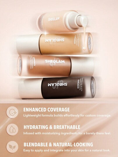 SHEGLAM عينة كريم أساس مرطب من Skinfinite-ديكور من الكتان لعيد الحب هدية حب شتاء مكياج حفلة شاطئ سفر عطلة تخييم في الهواء الطلق هدية وردة فتاة الموضة رأس السنة مستحضرات تجميل تنكرية أفضل رحلة مهرجانات لون فاخر سحر الحرم الجامعي المدرسة أجواء Cny علامة تجا