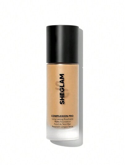 SHEGLAM كريم أساس مطفي يدوم طويلاً وقابل للتنفس من Complexion Pro-Acorn Matte-كريم أساس كامل التغطية مقاوم للتعرق-التحكم في الزيوت-تغطية كاملة-خافي عيوب-مقاوم للماء-تغطية كاملة تدوم طويلاً-خالٍ من المسام-خالٍ من العيوب-التحكم في الزيوت-لا يتلاشى-كريم أ...