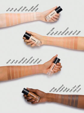 SHEGLAM كريم أساس مطفي يدوم طويلاً وقابل للتنفس من Complexion Pro-Acorn Matte-كريم أساس كامل التغطية مقاوم للتعرق-التحكم في الزيوت-تغطية كاملة-خافي عيوب-مقاوم للماء-تغطية كاملة تدوم طويلاً-خالٍ من المسام-خالٍ من العيوب-التحكم في الزيوت-لا يتلاشى-كريم أ...