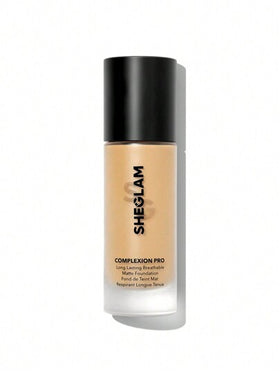 SHEGLAM كريم أساس مطفي يدوم طويلاً من Complexion Pro-مقاوم للتعرق، يتحكم في الزيوت، تغطية كاملة، خالٍ من المسام، خافي عيوب، مقاوم للماء، تغطية كاملة تدوم طويلاً، خالٍ من المسام، خالٍ من العيوب، يتحكم في الزيوت، لا يتلاشى، كريم أساس سائل خفيف الوزن وناع...