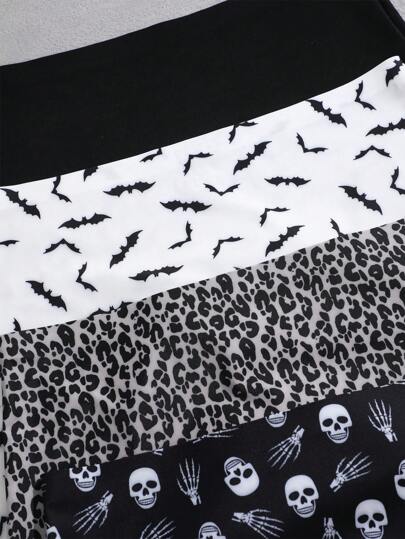 4 قطع من سراويل ركض نسائية عالية الخصر مريحة، ذات طباعة غوثية