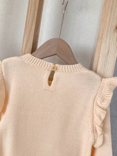 SHEIN مجموعة جمبسوت قفز للأطفال الرضع مع تطريز زهري 2 قطعة، جمبسوت قفز طويلة الأكمام + طقم قبعة