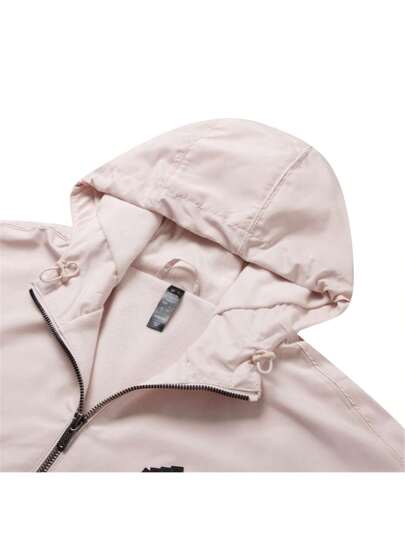 Adidas جاكيت رياضي بغطاء للنساء للياقة البدنية والجري في الهواء الطلق مرتخي مبطن حراري IM8815