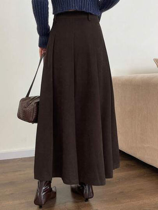 DAZY تنورة نسائية سادة بطية مبسطة على شكل حرف A ، للارتداء اليومي والكاجوال ، ملابس رمضان