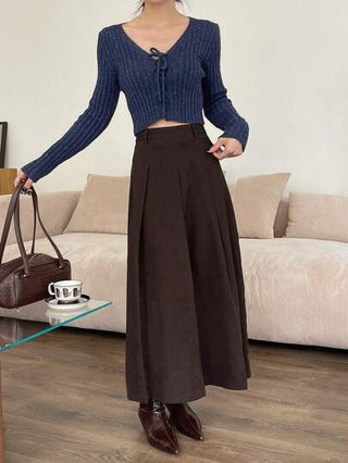 DAZY تنورة نسائية سادة بطية مبسطة على شكل حرف A ، للارتداء اليومي والكاجوال ، ملابس رمضان