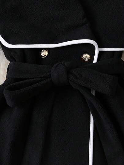 SHEIN Clasi جاكيت نسائية أنيقة ذات جودة مميزة بتصميم ياقة وحزام بألوان متباينة