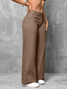 SHEIN SXY جينز كاجوال بتصميم فضفاض وواسع الساق وبجيوب للنساء