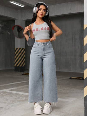 SHEIN ICON بنطلون جينز بقصة واسعة بساق مرتخية مغسول ملابس كاجوال