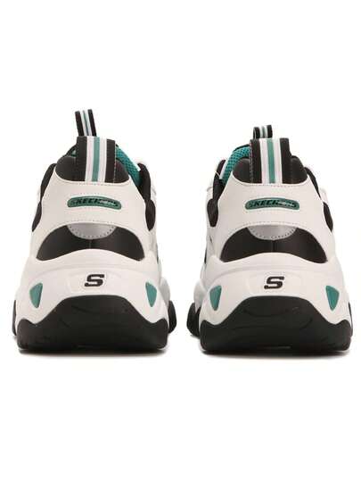 Skechers أحذية رياضية منصة سميكة الوحدة السفلية ذات طباعة الباندا للرجال، أحذية كاجوال ملونة بصريًا عتيقة، 237152-WGRN