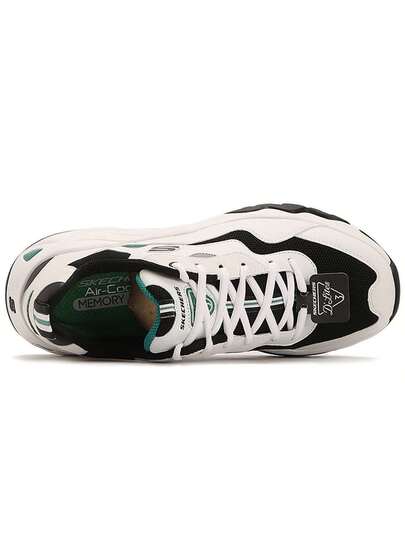 Skechers أحذية رياضية منصة سميكة الوحدة السفلية ذات طباعة الباندا للرجال، أحذية كاجوال ملونة بصريًا عتيقة، 237152-WGRN