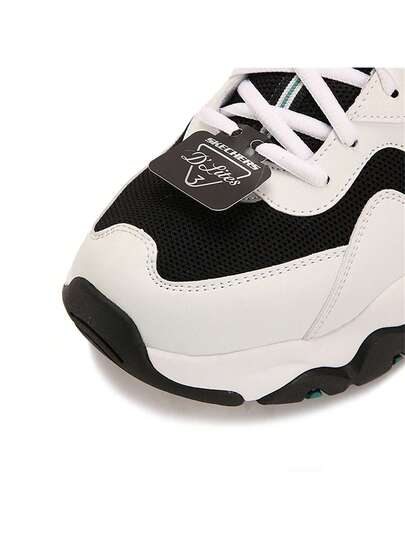 Skechers أحذية رياضية منصة سميكة الوحدة السفلية ذات طباعة الباندا للرجال، أحذية كاجوال ملونة بصريًا عتيقة، 237152-WGRN