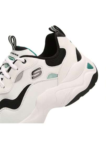 Skechers أحذية رياضية منصة سميكة الوحدة السفلية ذات طباعة الباندا للرجال، أحذية كاجوال ملونة بصريًا عتيقة، 237152-WGRN