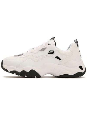 Skechers حذاء رجالي ذو نعل سميك لزيادة الطول من الجيل الثالث من أحذية الباندا، حذاء رياضي خفيف الوزن، حذاء كاجوال 237152-WHT