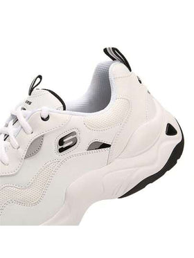 Skechers حذاء رجالي ذو نعل سميك لزيادة الطول من الجيل الثالث من أحذية الباندا، حذاء رياضي خفيف الوزن، حذاء كاجوال 237152-WHT