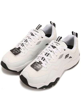 Skechers حذاء رجالي ذو نعل سميك لزيادة الطول من الجيل الثالث من أحذية الباندا، حذاء رياضي خفيف الوزن، حذاء كاجوال 237152-WHT