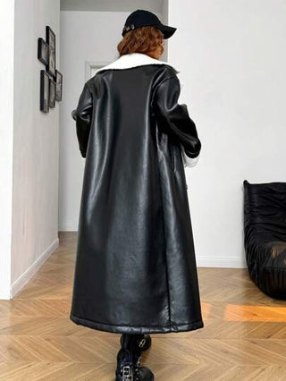 EZwear معطف طويل مكسو بالألياف الحرارية موضة الخريف والشتاء