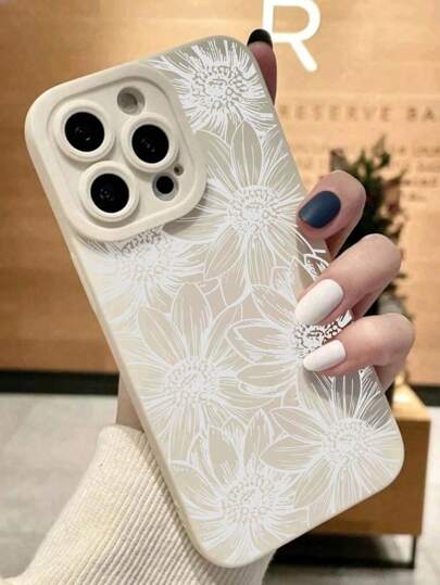 غطاء هاتف مطفي مضاد للسقوط مصنوع من TPU بعيون زهرة اللوتس المجوفة لأجهزة iPhone16/15ProMax/14ProMax، Galaxy،Samsung/Honor X6A،X7B،X8B/Note13Pro/12C 2قطعة