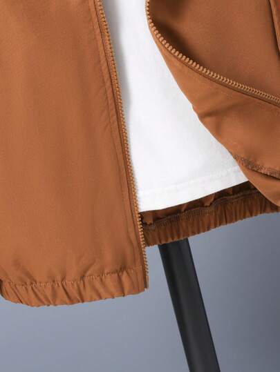 SHEIN معطف كاجوال بغطاء رأس مطبوع بطبعة الديناصور للفتيان المراهقين، أنيق للخريف والشتاء