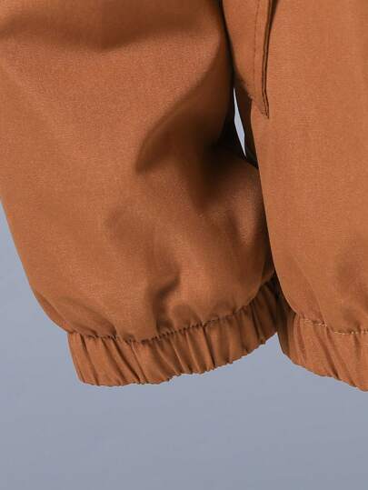SHEIN معطف كاجوال بغطاء رأس مطبوع بطبعة الديناصور للفتيان المراهقين، أنيق للخريف والشتاء
