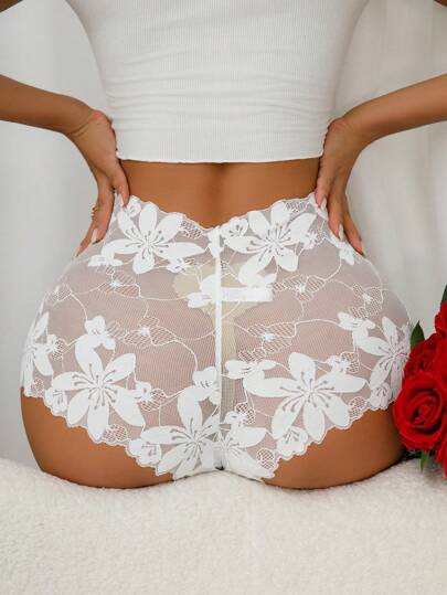 SHEIN قطعة واحدة ملابس داخلية رومانسية بسيطة للنساء مصنوعة من حرير براق وشفاف وناعم