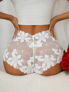 SHEIN قطعة واحدة ملابس داخلية رومانسية بسيطة للنساء مصنوعة من حرير براق وشفاف وناعم