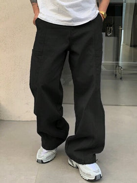 DAZY بنطلون جينز كاجوال للرجال بلون أحادي مغسول، ملابس عودة إلى المدرسة رمضان