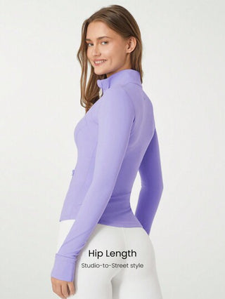 GLOWMODE جاكيت سوتر ذات أداء ممتاز مع جيوب آمنة من FeatherFit™ Slim-It صالحة لليوغا منخفضة الأثر واليوميات في الخريف