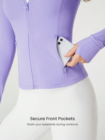 GLOWMODE جاكيت سوتر ذات أداء ممتاز مع جيوب آمنة من FeatherFit™ Slim-It صالحة لليوغا منخفضة الأثر واليوميات في الخريف