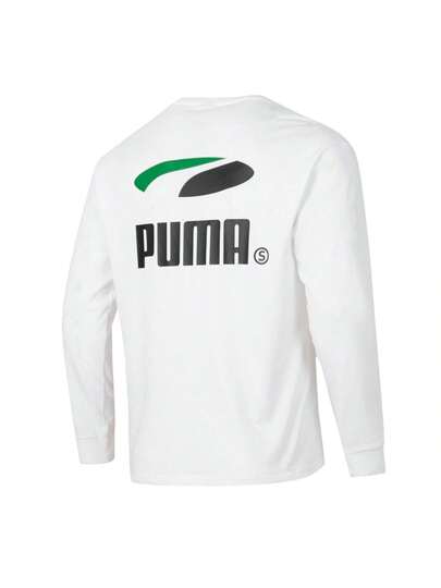 Puma ملابس علوية رياضي بأكمام طويلة للرجال ، ملابس علوية طاقم عنق لياقة بدنية في أوقات الفراغ 628138-02