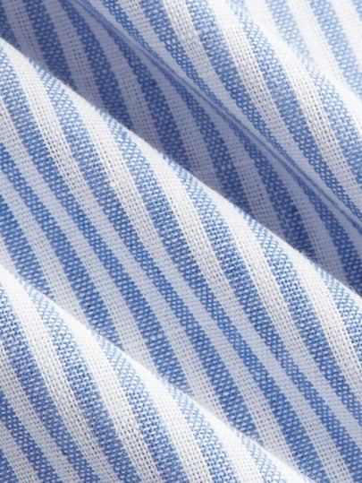 EZwear بناطيل نسائية فضفاضة واسعة الساق عالية الخصر منسوجة مخططة كاجوال