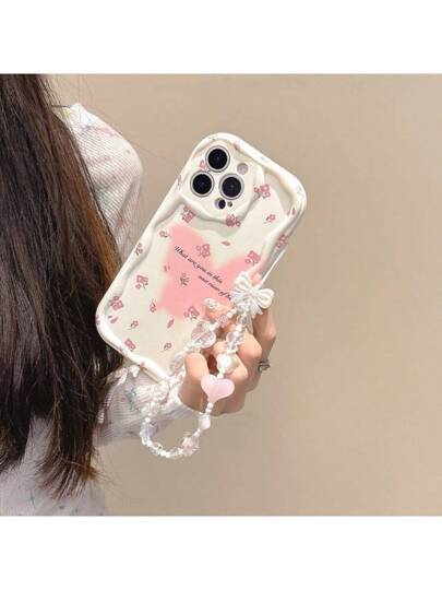 غطاء هاتف TPU به صبغة ربطة قطرات بيضاء على شكل فراشة متوافق مع أيفون 14 برو ماكس/13 قطعة واحدة