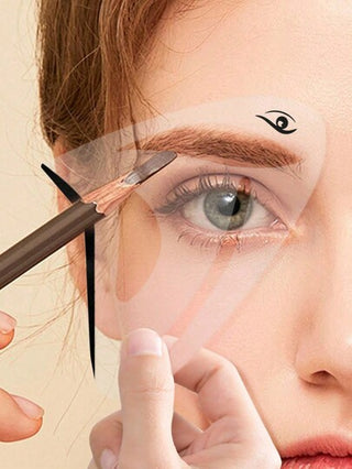 طقم أداة تحديد مكياج شفافة 4في1 قطعة واحدة للحواف العينين والحواجب والأحمر والنحت على الوجه